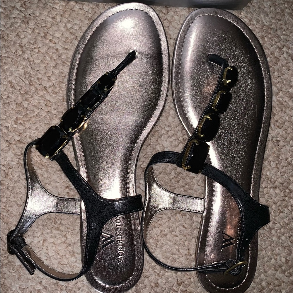 Worthington Black and Gold Women's Sandals